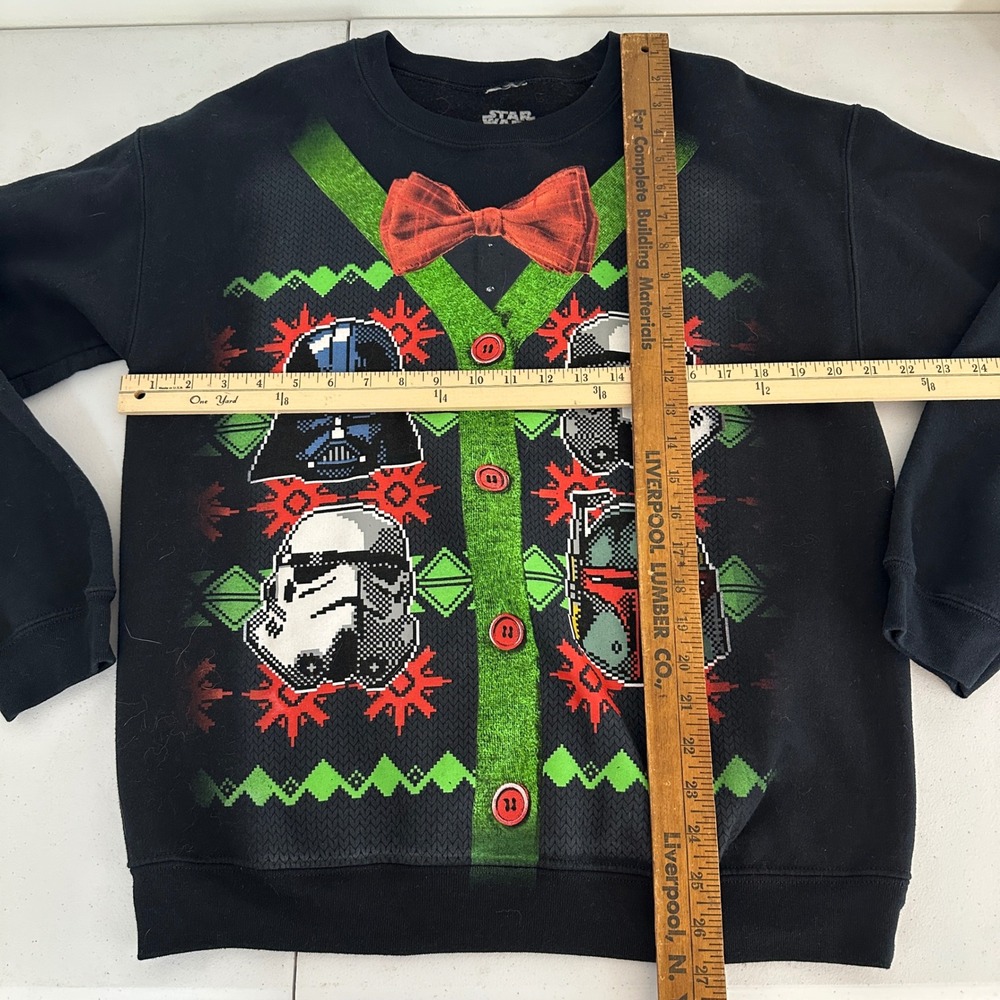 Star Wars Ugly Christmas Sweater Darth Vader Stormtrooper Holiday Women Medium - Picture 6 of 7